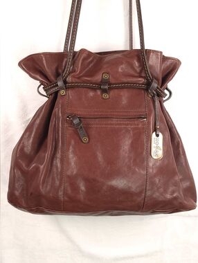 Hogan Pleated Media Tote Slouchy Handbag